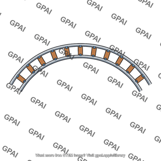 Roller coaster track circular arc
