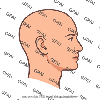 Bald human head profile