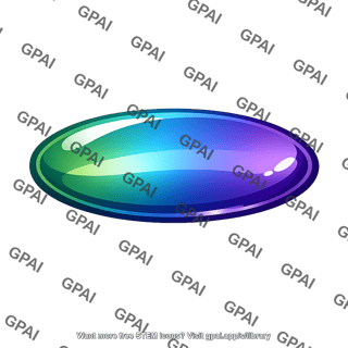 Iridescent oval gem