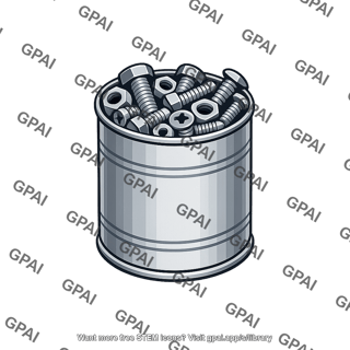 Can of bolts and nuts
