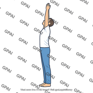 Human body stretched upward