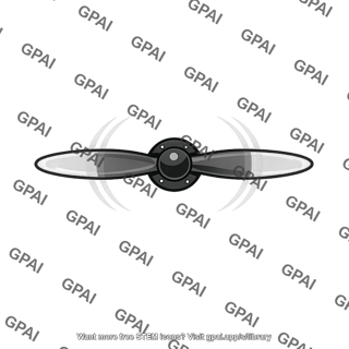 Airplane propeller rotating