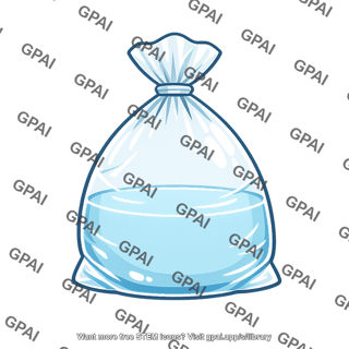 Plastic sack water filled