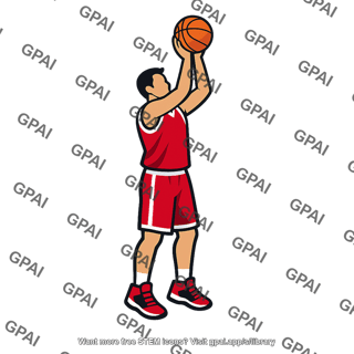 Basketball player shooting
