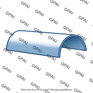 Half cylindrical surface upper