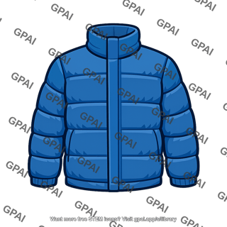 Blue puffer jacket