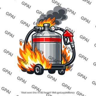 Pit stop fuel dispenser on fire