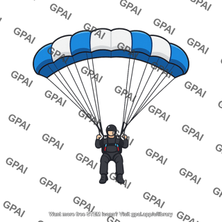 Parachutist under canopy