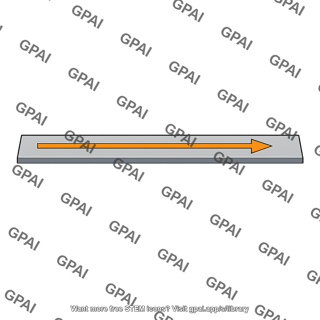 Arrow on rectangular strip