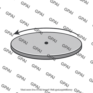 Horizontal disk rotating counterclockwise