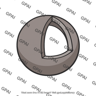 Hollow spherical shell cutaway