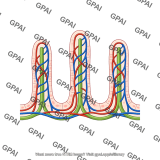 Intestinal villus vasculature reduced
