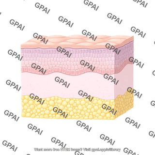 Skin epithelium with cells