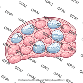 Pulmonary edema lung tissue section