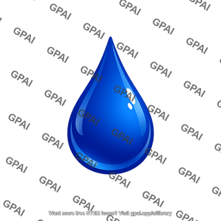 Blue liquid droplet