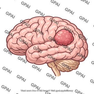 Brain tumor in brain lateral view