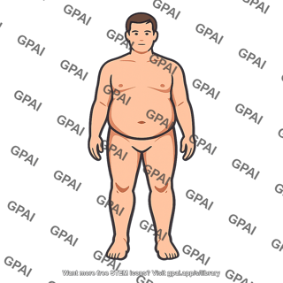 Human body male overweight