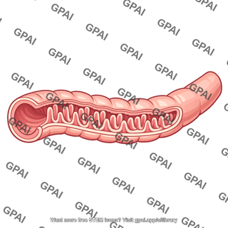 Intestine section with folded lining