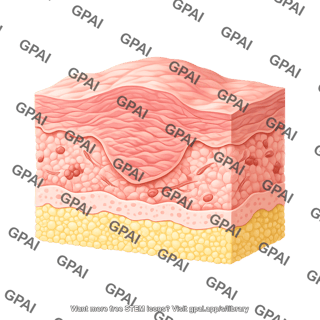 Skin epithelium hypertrophic scar with cells