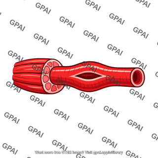 Muscle blood vessel constricted