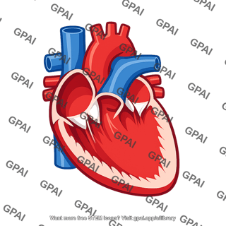 Human heart cross section