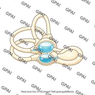 Vestibular apparatus with utricle and saccule
