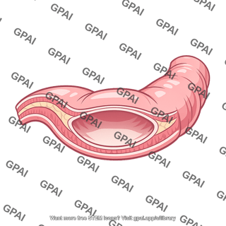 Gut wall distended