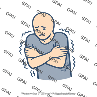 Shivering human figure