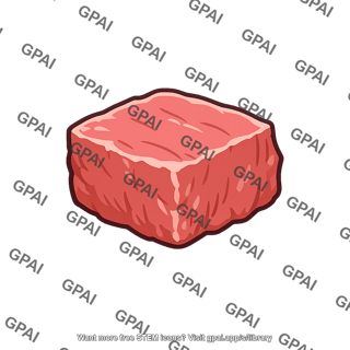 Raw meat cube