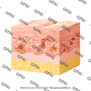 Skin epithelium aged with cells