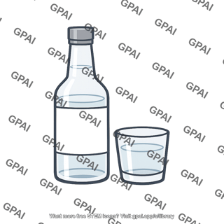 Alcohol bottle and glass