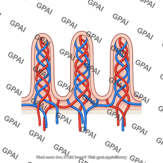 Intestinal villus vasculature increased 2 capillaries