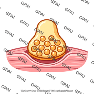 Axon terminal in synaptic trough