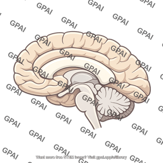 Human brain midsagittal section