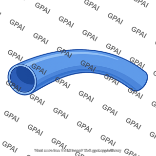 Blue curved tube