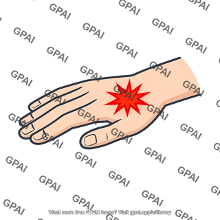 Painful stimulus hand