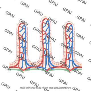 Intestinal vasculature villus