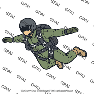 Parachuting aviator