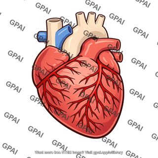Human heart with coronary arteries