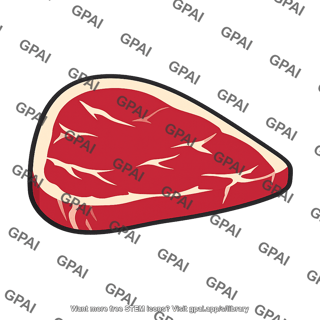 Red meat slice with fat edge