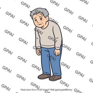 Elderly man stooped