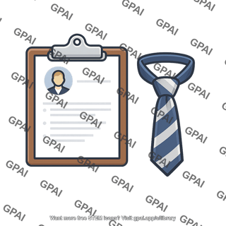 Job interview resume and tie symbol
