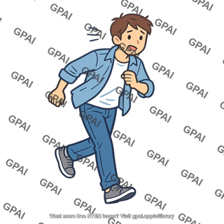 Man running hurriedly