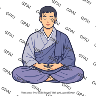 Zen meditating person