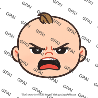 Infant face angry