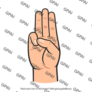 Hand gesture three fingers