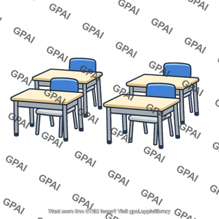 School desks and chairs