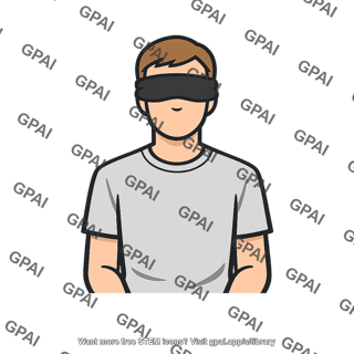 Experiment participant blindfolded