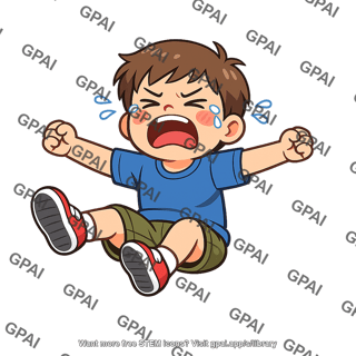 Young boy tantrum