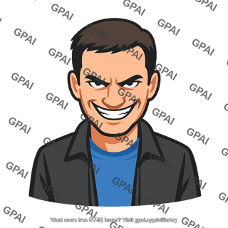 Man with mischievous grin
